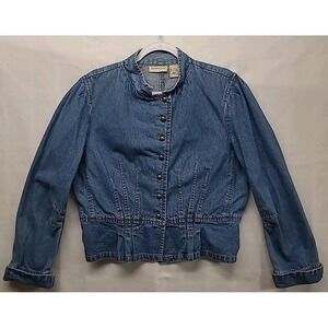 Women's Jean Jacket Dr. Pepper‎ Military Style   Size XL Vintage